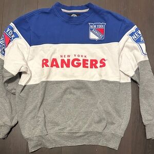 Men's Crewneck Sweater - Blue, White, and Gray